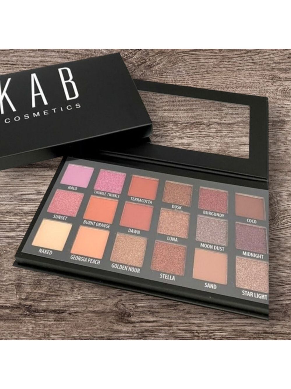 KAB Cosmetics Day + Night Eyeshadow Palette | 18 Highly Pigmented Shades
